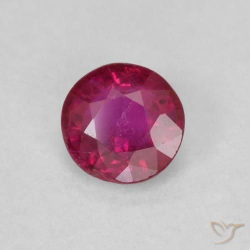 0.25 ct Red Ruby Stone, Natural Ruby in Round Facet Shape for Sale