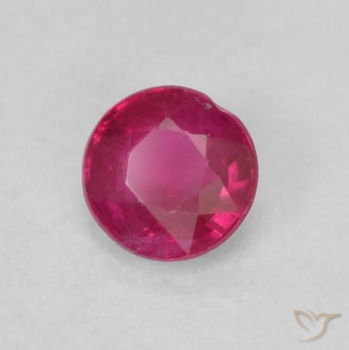 0.29 ct Red Ruby Stone, Natural Ruby in Round Facet Shape for Sale