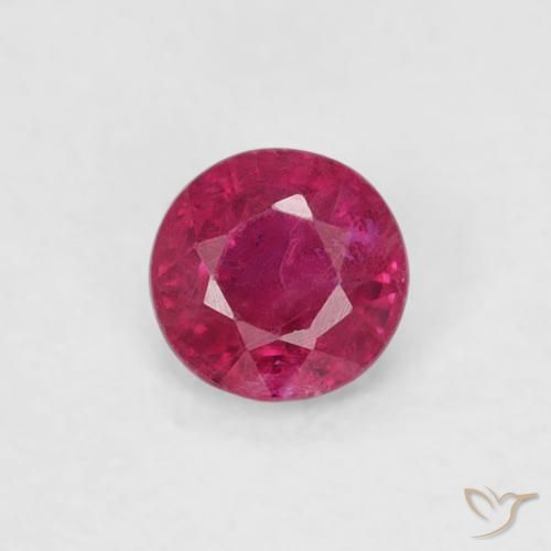 0.25ct Natural Pinkish Red Ruby, Round, SI-I1