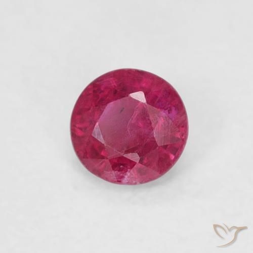 0.25 ct Red Ruby Stone, Natural Ruby in Round Facet Shape for Sale