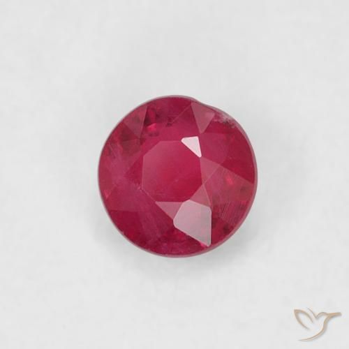 0.29 ct Red Ruby Stone, Natural Ruby in Round Facet Shape for Sale