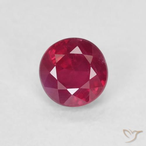 0.32ct Natural Deep Reddish Pink Ruby, Round, SI-I1