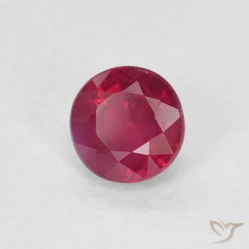 0.32 ct Red Ruby Stone, Natural Ruby in Round Facet Shape for Sale