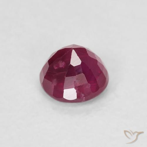 Ruby Gemstone in 3.7 mm Size for Sale, Ruby Stone in Deep Reddish Pink Color