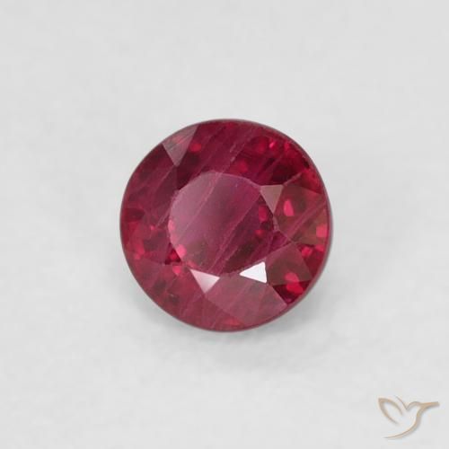 0.33 ct Red Ruby Stone, Natural Ruby in Round Facet Shape for Sale