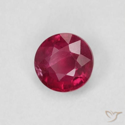 0.28 ct Red Ruby Stone, Natural Ruby in Round Facet Shape for Sale