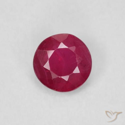 0.24ct Natural Medium Dark-Red Ruby, Round, SI-I1