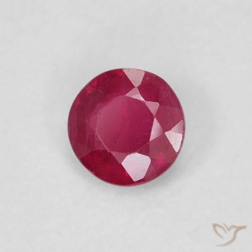 0.24 ct Red Ruby Stone, Natural Ruby in Round Facet Shape for Sale