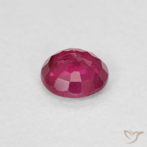 Ruby Gemstone in 3.7 mm Size for Sale, Ruby Stone in Medium Dark-Red Color
