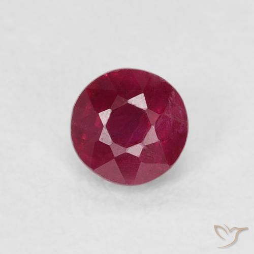 0.30ct Natural Medium Dark-Red Ruby, Round, SI-I1