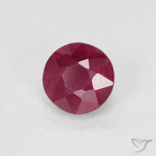 0.30 ct Red Ruby Stone, Natural Ruby in Round Facet Shape for Sale