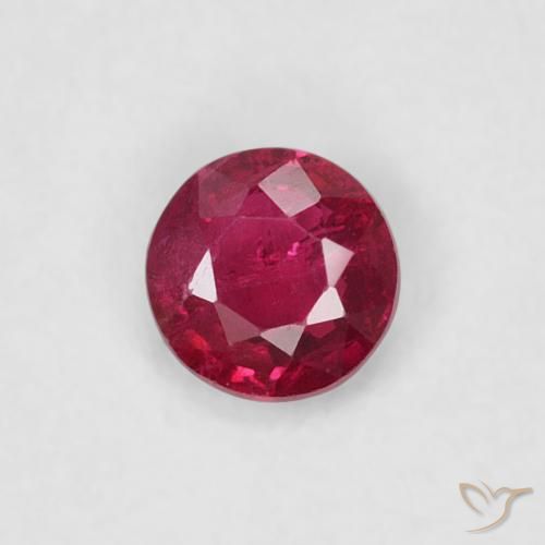 0.22ct Natural Deep Red Ruby, Round, SI-I1