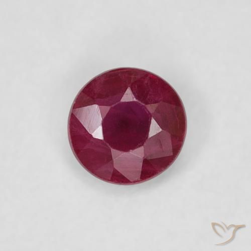 0.22ct Natural Deep Red Ruby, Round, SI-I1