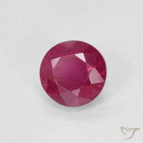 0.29 ct Red Ruby Stone, Natural Ruby in Round Facet Shape for Sale
