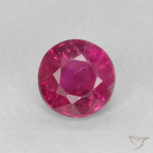 0.28ct Natural Light Red Ruby, Round, SI-I1