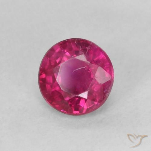 0.28 ct Red Ruby Stone, Natural Ruby in Round Facet Shape for Sale