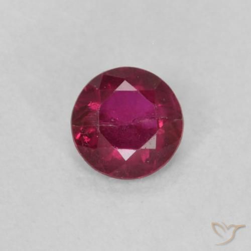 0.18ct Natural Pinkish Red Ruby, Round, VS-SI