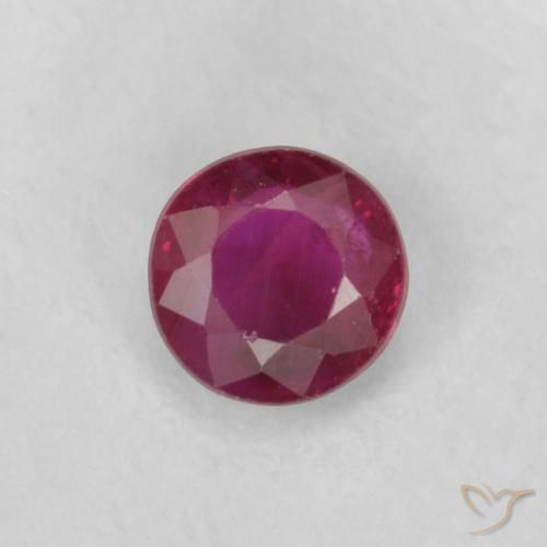 0.21ct Natural Deep Wine Red Ruby, Round, VS-SI