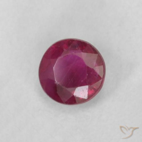 0.21 ct Red Ruby Stone, Natural Ruby in Round Facet Shape for Sale