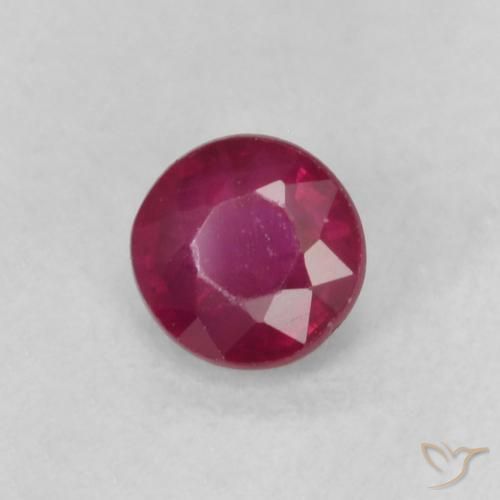 0.22 ct Red Ruby Stone, Natural Ruby in Round Facet Shape for Sale