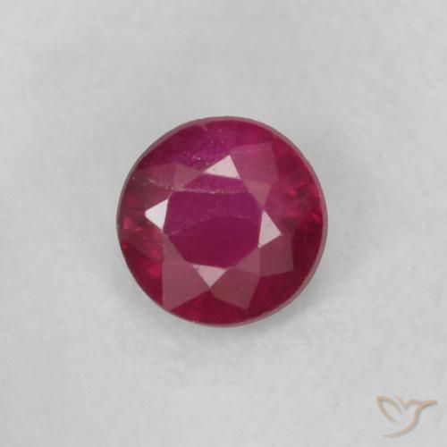 0.20ct Natural Deep Red Ruby, Round, SI