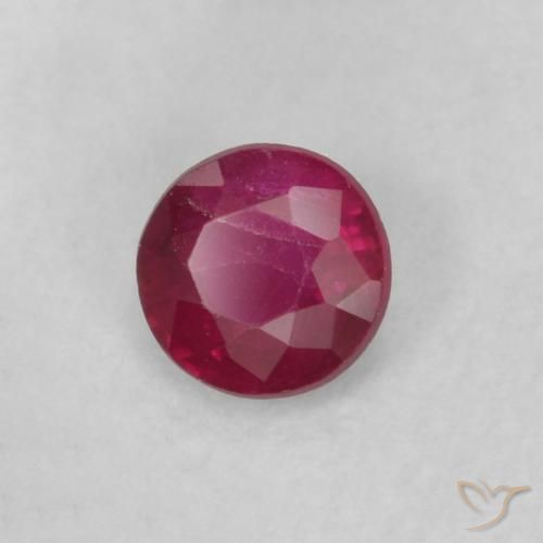 0.20 ct Red Ruby Stone, Natural Ruby in Round Facet Shape for Sale