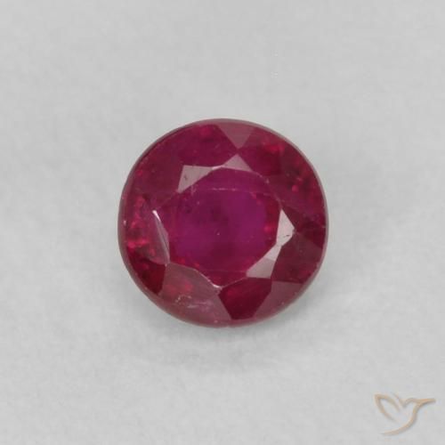 0.21ct Natural Deep Wine Red Ruby, Round, VS-SI