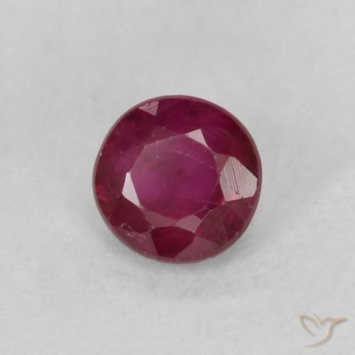 0.21 ct Red Ruby Stone, Natural Ruby in Round Facet Shape for Sale