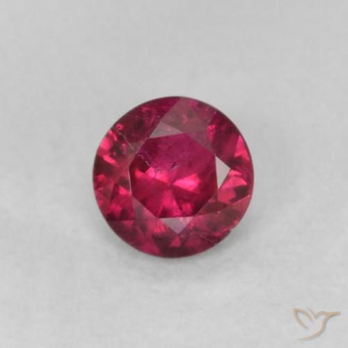 0.18ct Natural Deep Wine Red Ruby, Round, VS-SI