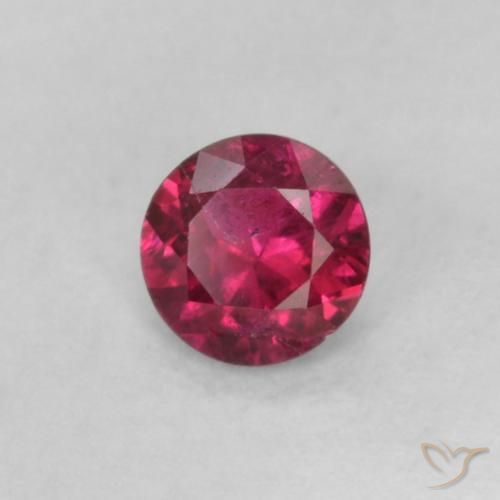 0.18 ct Red Ruby Stone, Natural Ruby in Round Facet Shape for Sale