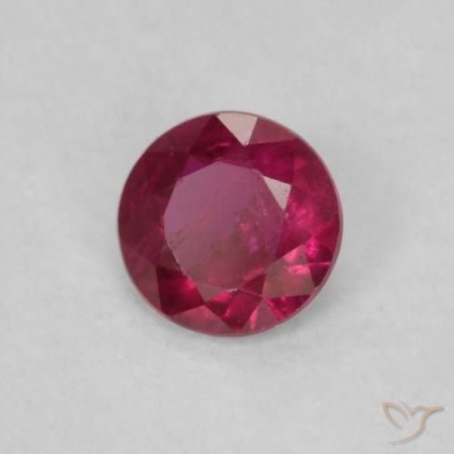 0.16 ct Red Ruby Stone, Natural Ruby in Round Facet Shape for Sale
