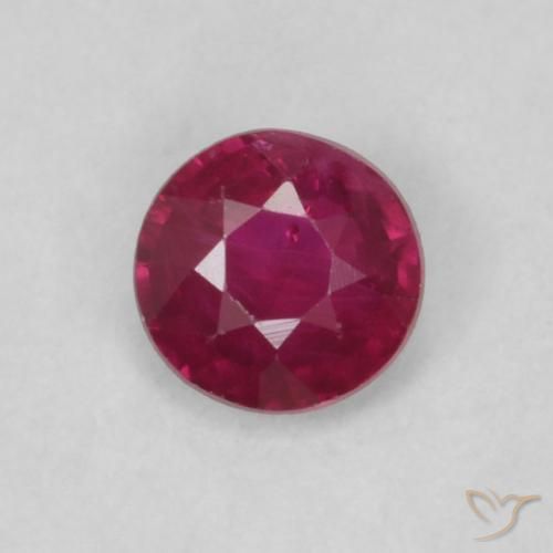 0.20ct Natural Deep Red Ruby, Round, VS