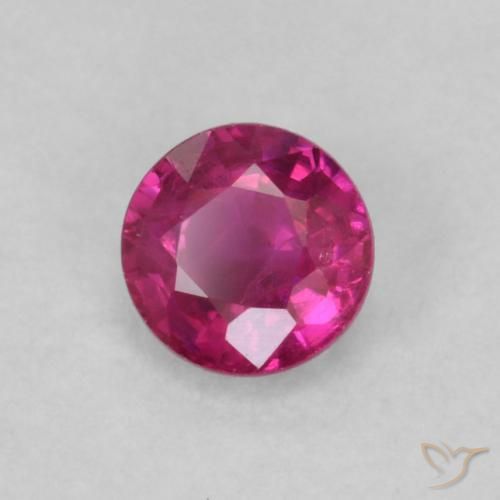0.20 ct Red Ruby Stone, Natural Ruby in Round Facet Shape for Sale