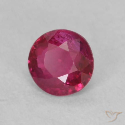 0.20 ct Red Ruby Stone, Natural Ruby in Round Facet Shape for Sale