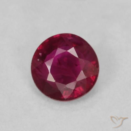 0.20ct Natural Deep Red Ruby, Round, VS