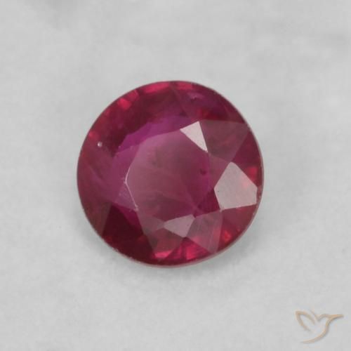 0.20 ct Red Ruby Stone, Natural Ruby in Round Facet Shape for Sale