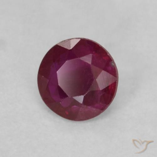 0.14 ct Red Ruby Stone, Natural Ruby in Round Facet Shape for Sale
