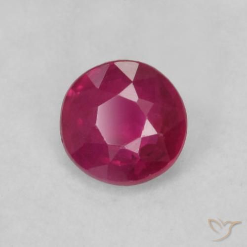 0.18 ct Red Ruby Stone, Natural Ruby in Round Facet Shape for Sale