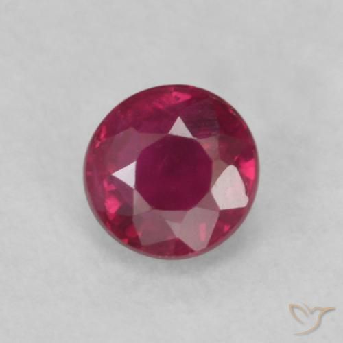 0.22ct Natural Deep Reddish Pink Ruby, Round, VS