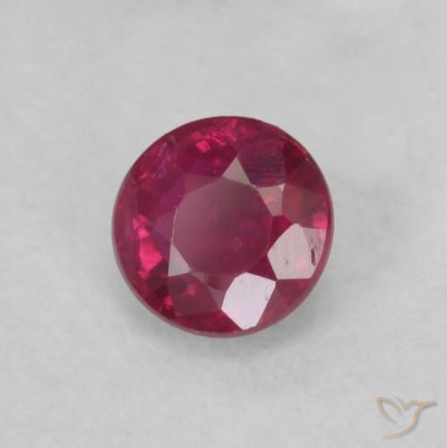 0.22 ct Red Ruby Stone, Natural Ruby in Round Facet Shape for Sale