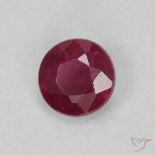 0.19 ct Red Ruby Stone, Natural Ruby in Round Facet Shape for Sale