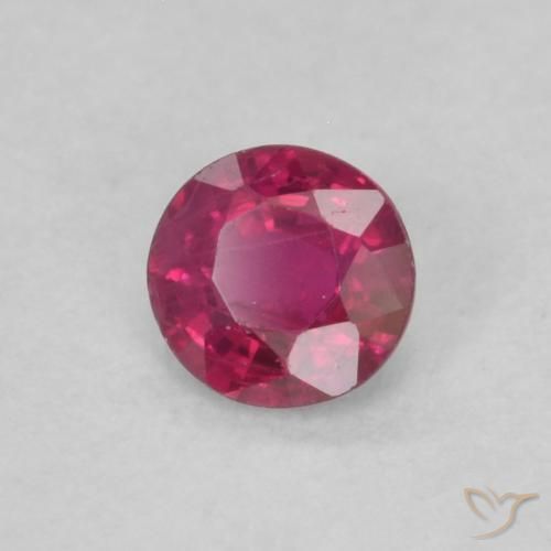 0.19 ct Red Ruby Stone, Natural Ruby in Round Facet Shape for Sale