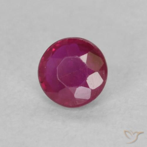 0.19 ct Red Ruby Stone, Natural Ruby in Round Facet Shape for Sale