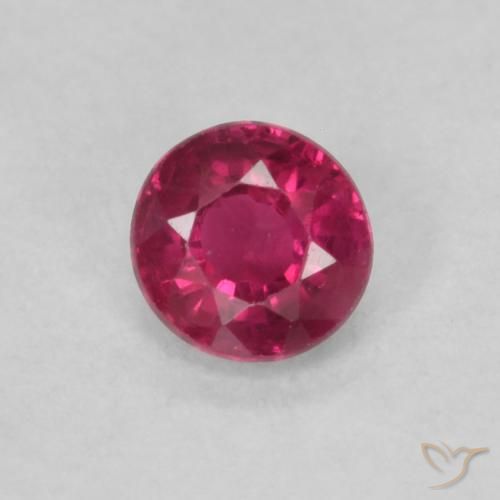 0.23ct Natural Deep Reddish Pink Ruby, Round, VS