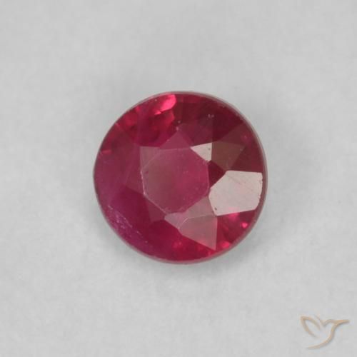 0.21 ct Red Ruby Stone, Natural Ruby in Round Facet Shape for Sale
