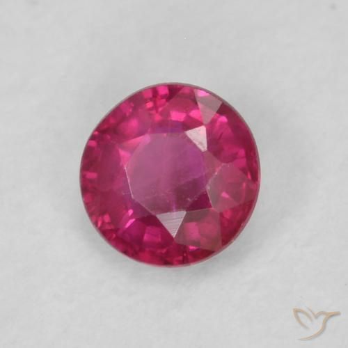 0.21 ct Red Ruby Stone, Natural Ruby in Round Facet Shape for Sale