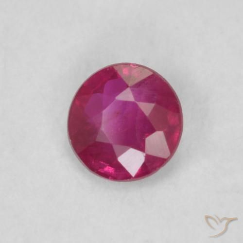 0.17 ct Red Ruby Stone, Natural Ruby in Round Facet Shape for Sale