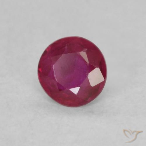0.16 ct Red Ruby Stone, Natural Ruby in Round Facet Shape for Sale