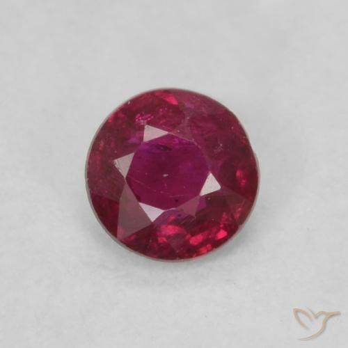 0.21ct Natural Medium Red Ruby, Round, VS