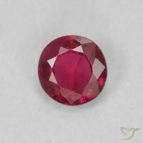 0.21ct Natural Deep Red Ruby, Round, VS